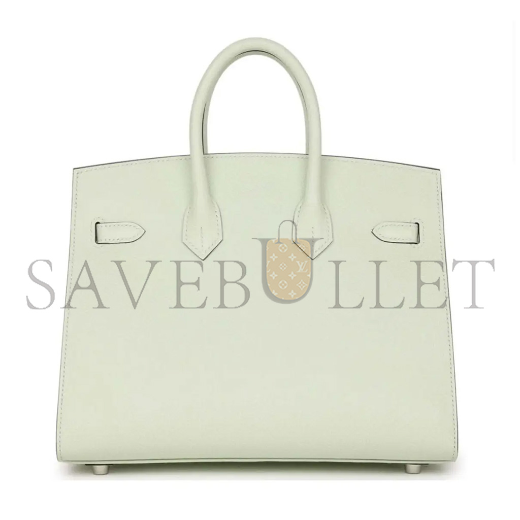 HERMÈS BIRKIN 25 SWIFT LEATHER BUBBLE GREEN SILVER BUCKLE BAG H049362CK01 (25*20*13cm)